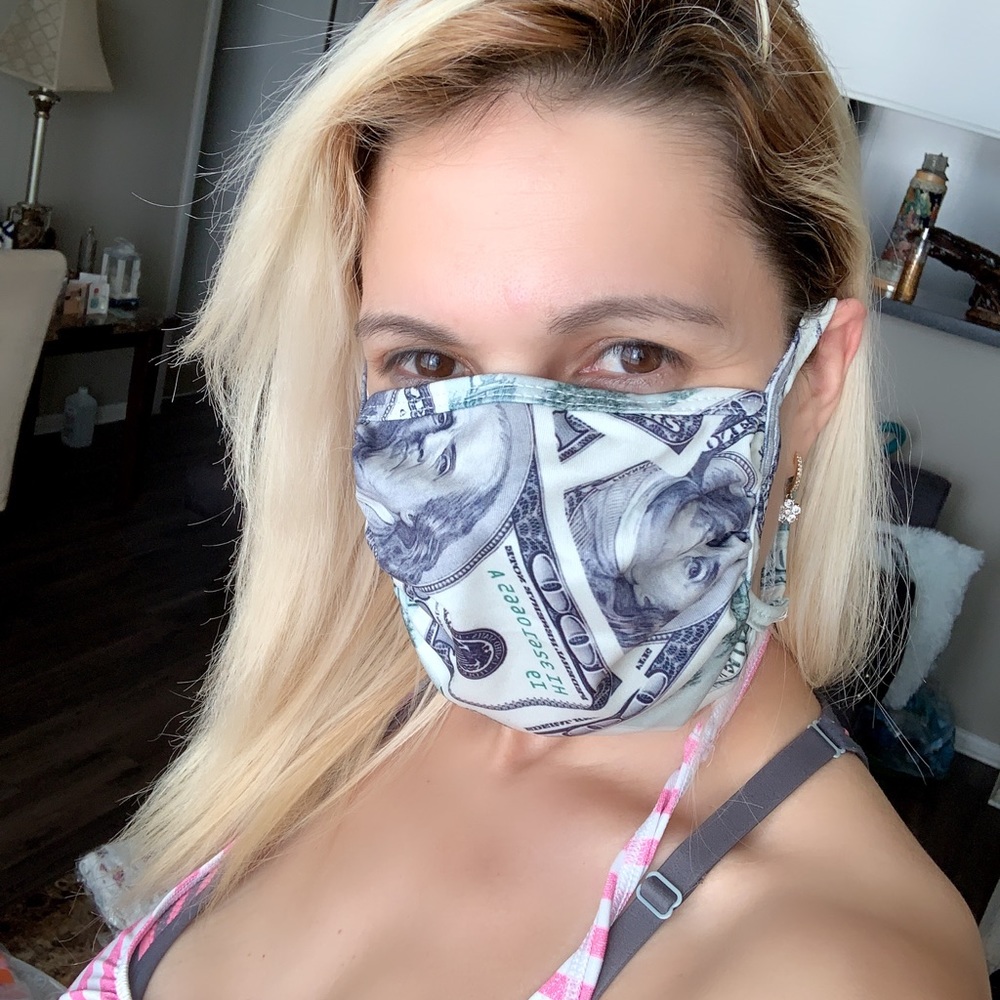 Mask for men 100 dollar and white fashion mask